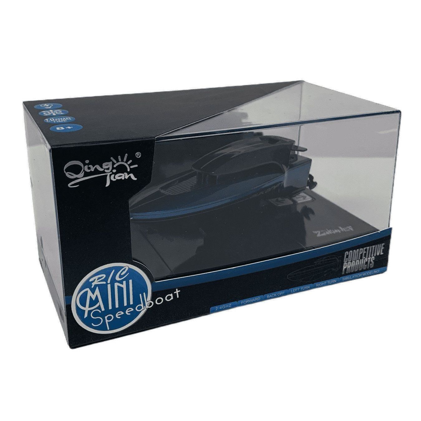 Modellismo RC: RC Mini Rennboot (blau) – Nuovo e nell'imballaggio originale da Kägiswil venduto da BUYRAMASHOPPING 2
