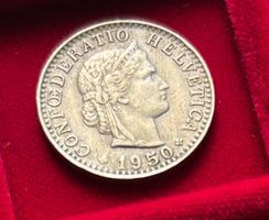 Schweiz 20 Rappen 1950 B vzgl unschöne Prägung Abart(chen)