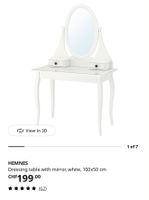 Dressing table IKEA Hemnes with mirror white 100x50 cm