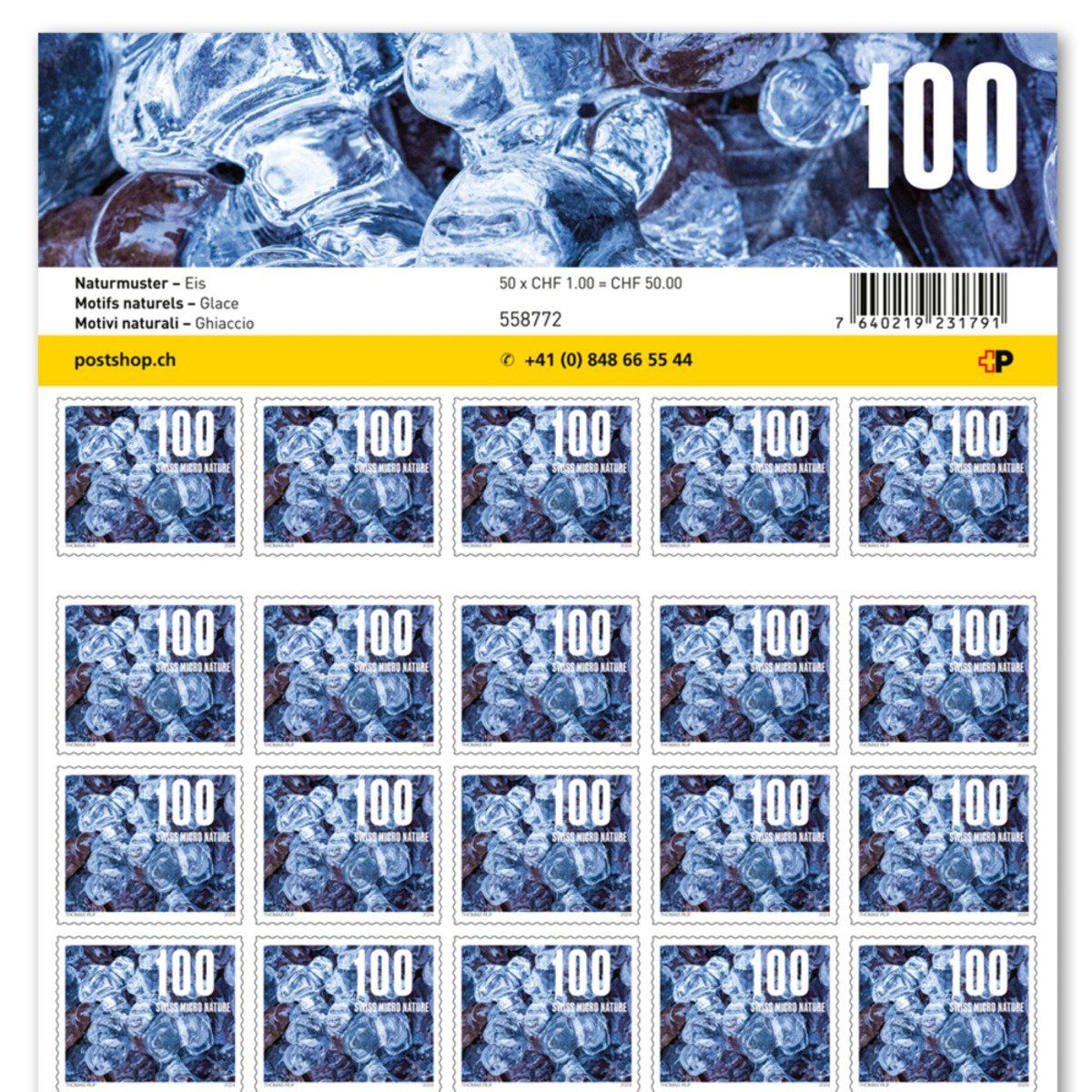 Tutti i francobolli: 500x B- Post Briefmarken/Frankatur CHF 1.00 – Nuovo e nell'imballaggio originale da Belp venduto da Frankatur-Bern 1