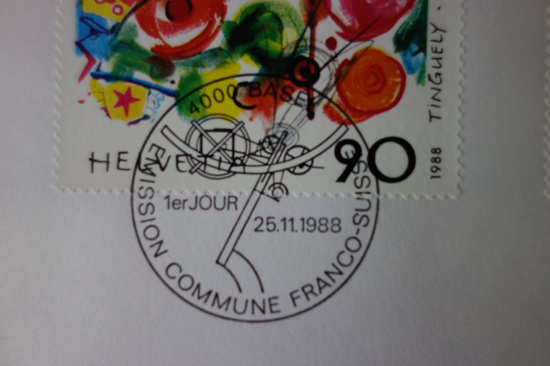Buste & buste per spedizione: Briefmarken Couvert Jean Tinguely 1988 – Usato da Schachen b Herisau venduto da Locophon 1