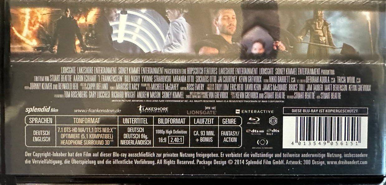 Tutti i DVDs: Blu-ray I, Frankenstein 3D + Bonusmaterial Top Zustand – Usato da Beringen venduto da Mantafisch1 2