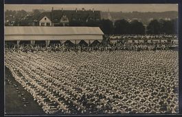 Foto-AK Basel, Zahllose Turner auf dem S