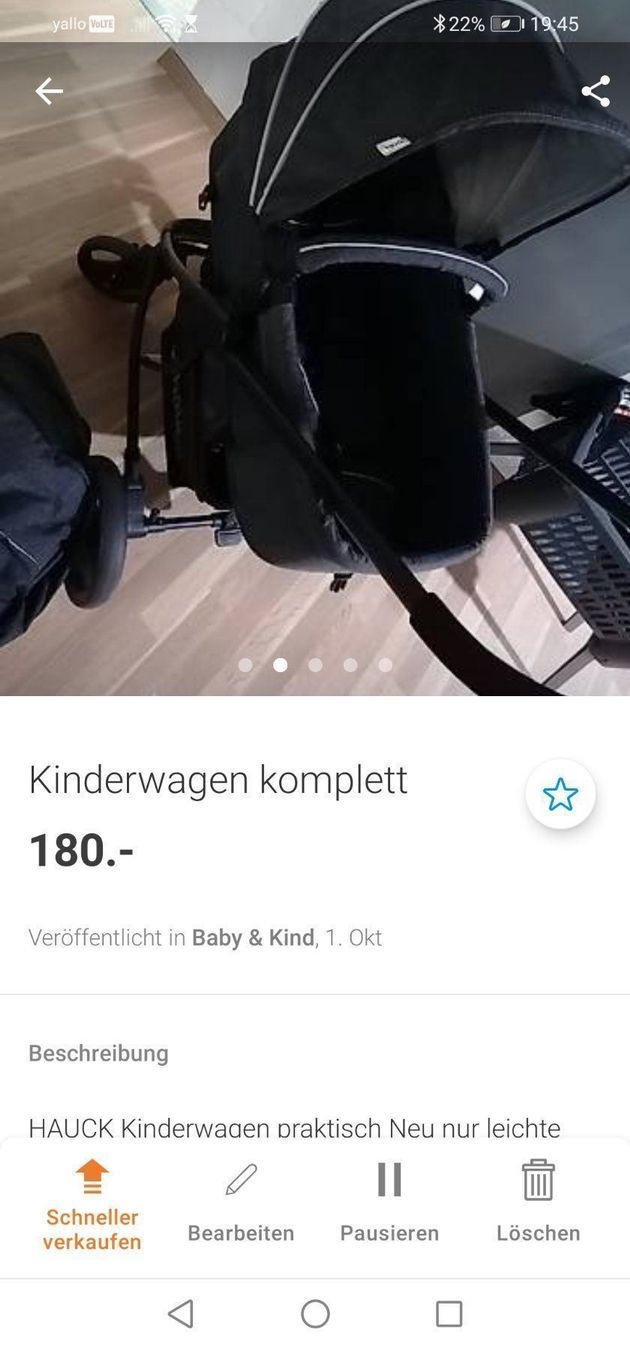 Hauck Carrozzine: Kinderwagen – Usato da Oberbüren venduto da Eis100 2