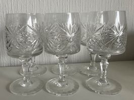 6 Verres Vintage en Cristal Taillé