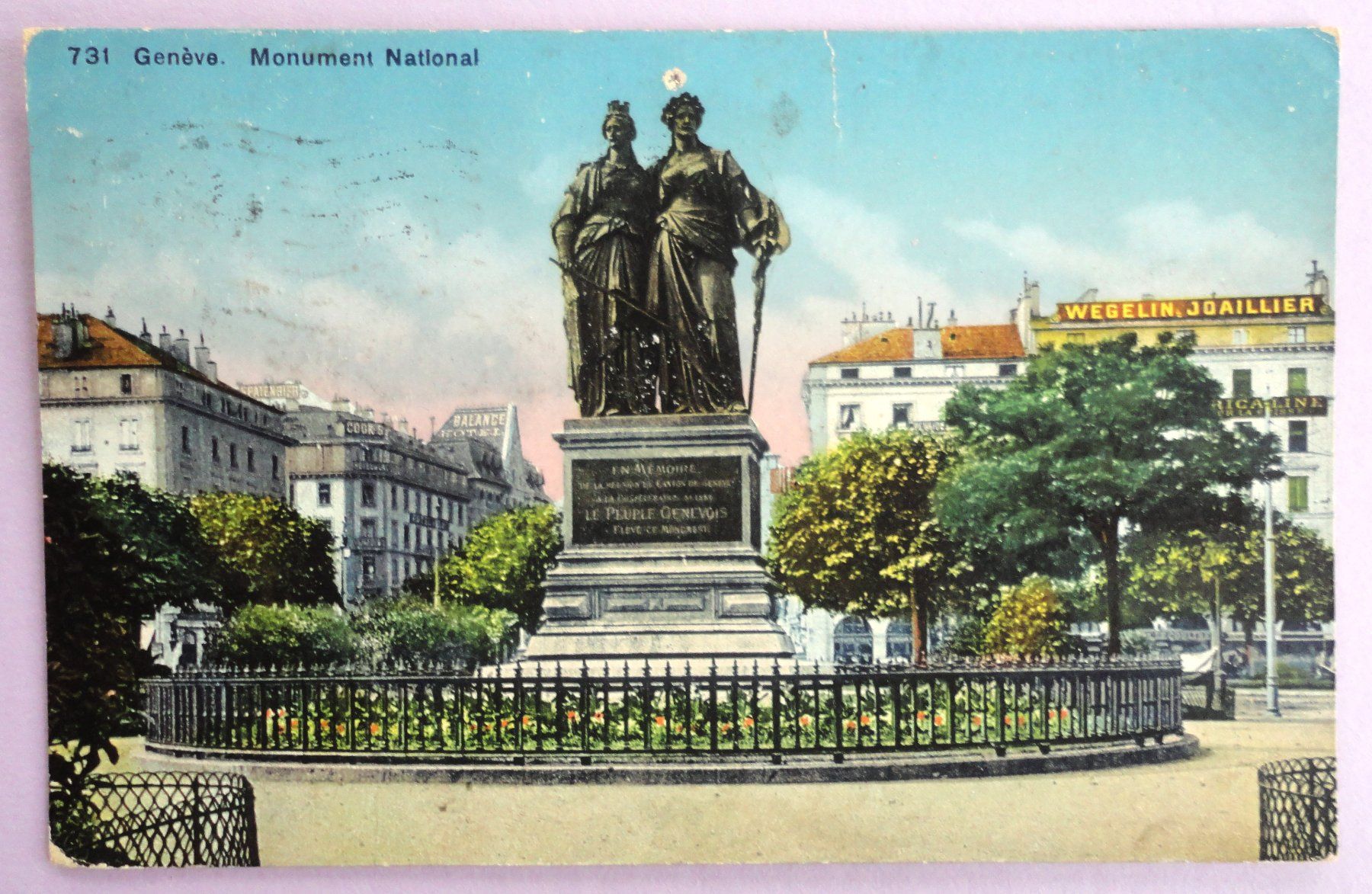 Cartoline postali: Genève - Monument National – Difettoso da Fétigny venduto da Billy2miny