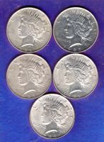 USA dollar 5 stück silber