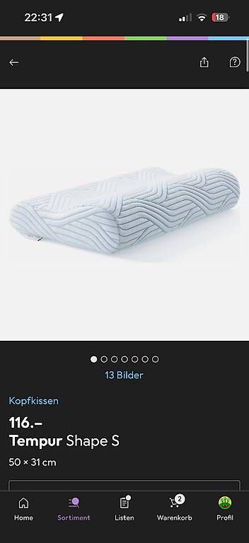 Coussins: Tempur Shape S – D'occasion à Zürich par Ottikarotti 4