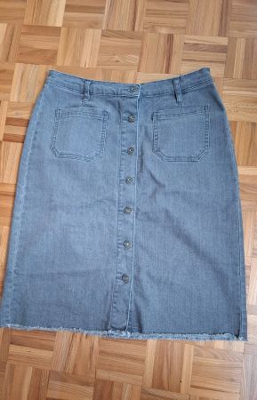 Jupe jeans noire délavée/Jeansrock verwaschenerschwarz