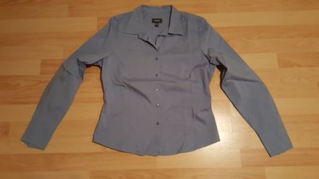 MEXX sehr schöne Bluse blau-grau Hemd Gr. 40 tailliert Neuw.