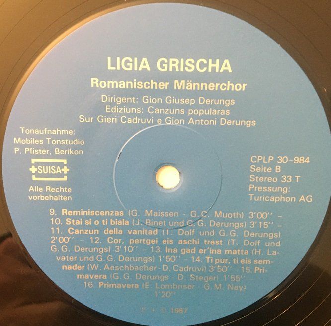 Dischi in vinile: Männerchor Ligia Grischa (LP) – Usato da Grüningen venduto da azulmarron 4