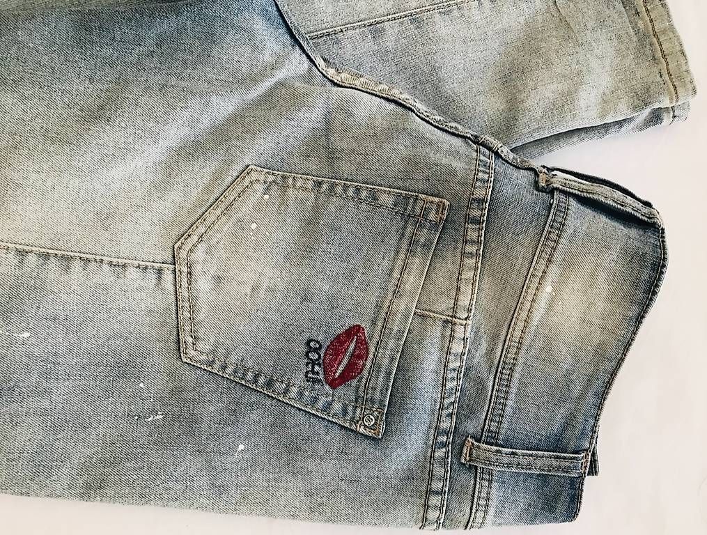 Jeans: Damenjeans mit Farbspritzer-Effekten – Gebraucht aus Tagelswangen von fireiceprincess