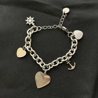Silberne Edelstahl Charms Armkette Herz