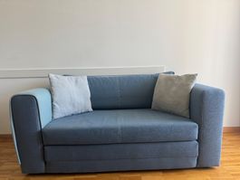 Canapé-lit IKEA ASKEBY bleu 2 places convertible
