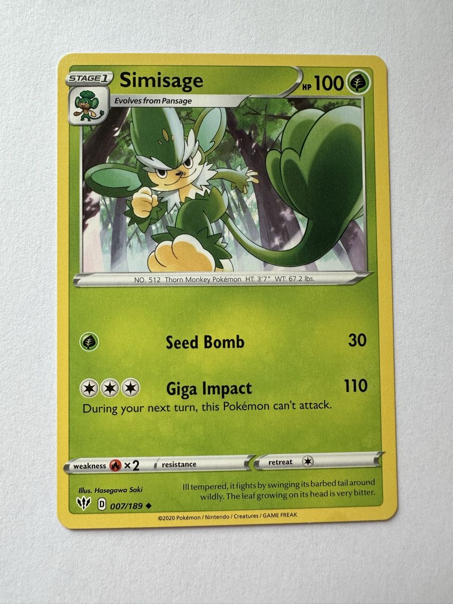 Pokémon Carte collezionabili: Simisage Pokemon 007 – Nuovo (secondo la descrizione) da Gordola venduto da EleSecondHand-TCG