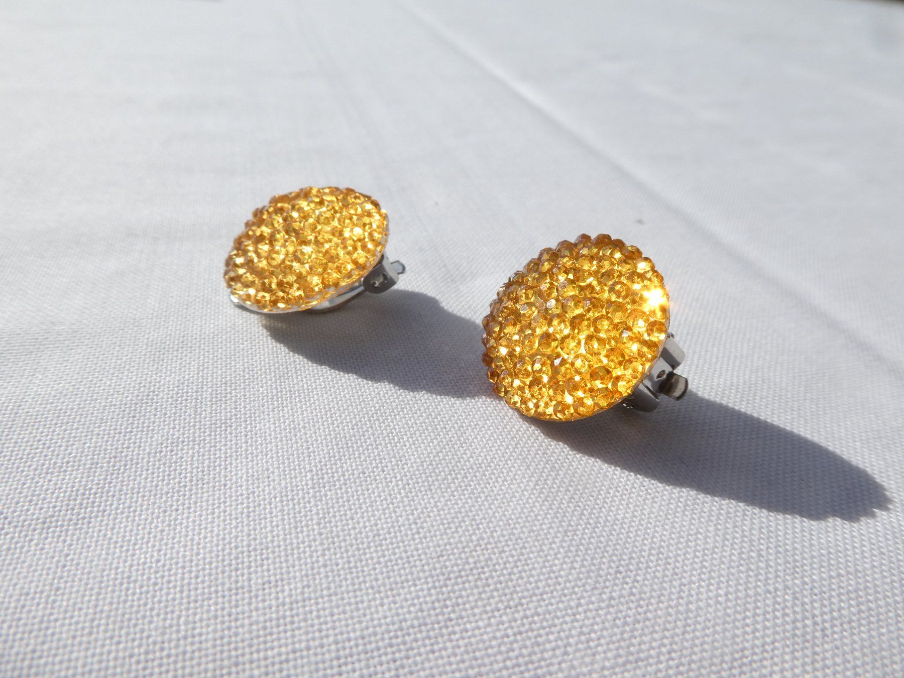 Orecchini pendenti & Orecchini a lobo: Ohrclips, goldgelber Strass, Modeschmuck / NEU – Nuovo (secondo la descrizione) da Gattikon venduto da kaandooh 1
