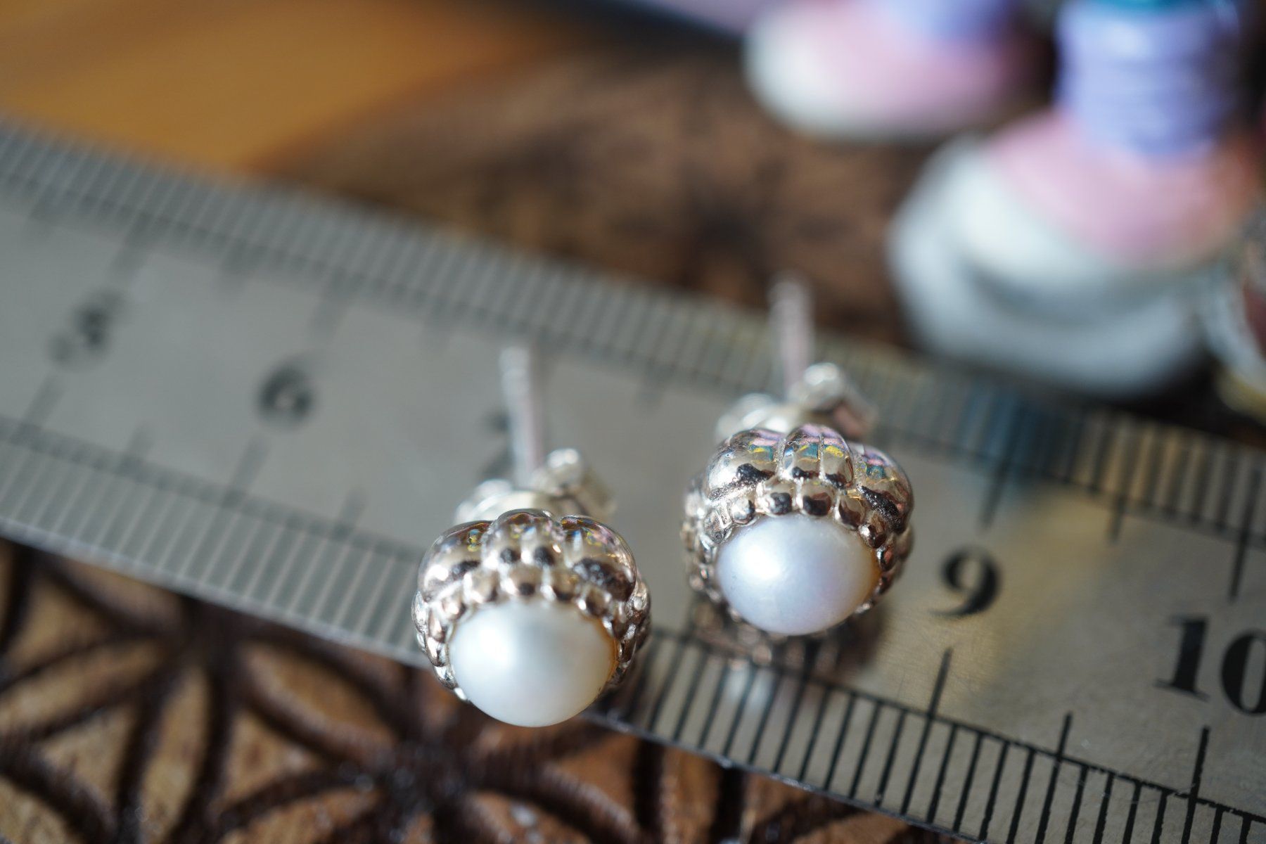 Orecchini pendenti & Orecchini a lobo: Perlen Silber      Ohrstecker 8mm Blume Edel 925silber – Nuovo e nell'imballaggio originale da Eschenbach SG venduto da topstone 5
