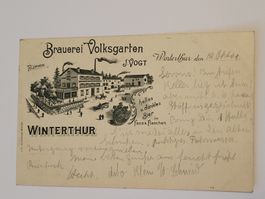 Ansichtskarte Brauerei Volksgarten Winterthur 1901 Box