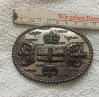 Gürtelschnalle Union Jack Krone Metall Vintage