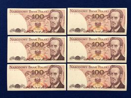 Warschau 1986 - Polen - 6 x 100 Zloty aUNC
