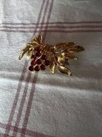 Brosche rot/goldfarben
