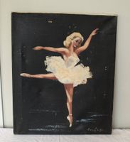 Altes Ölgemälde Porträt Ballerina Signatur unbekannt