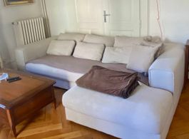 Canapé d’angle Pfister beige avec méridienne