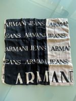 Foulard Armani Jeans noir, beige et rose, 100% viscose