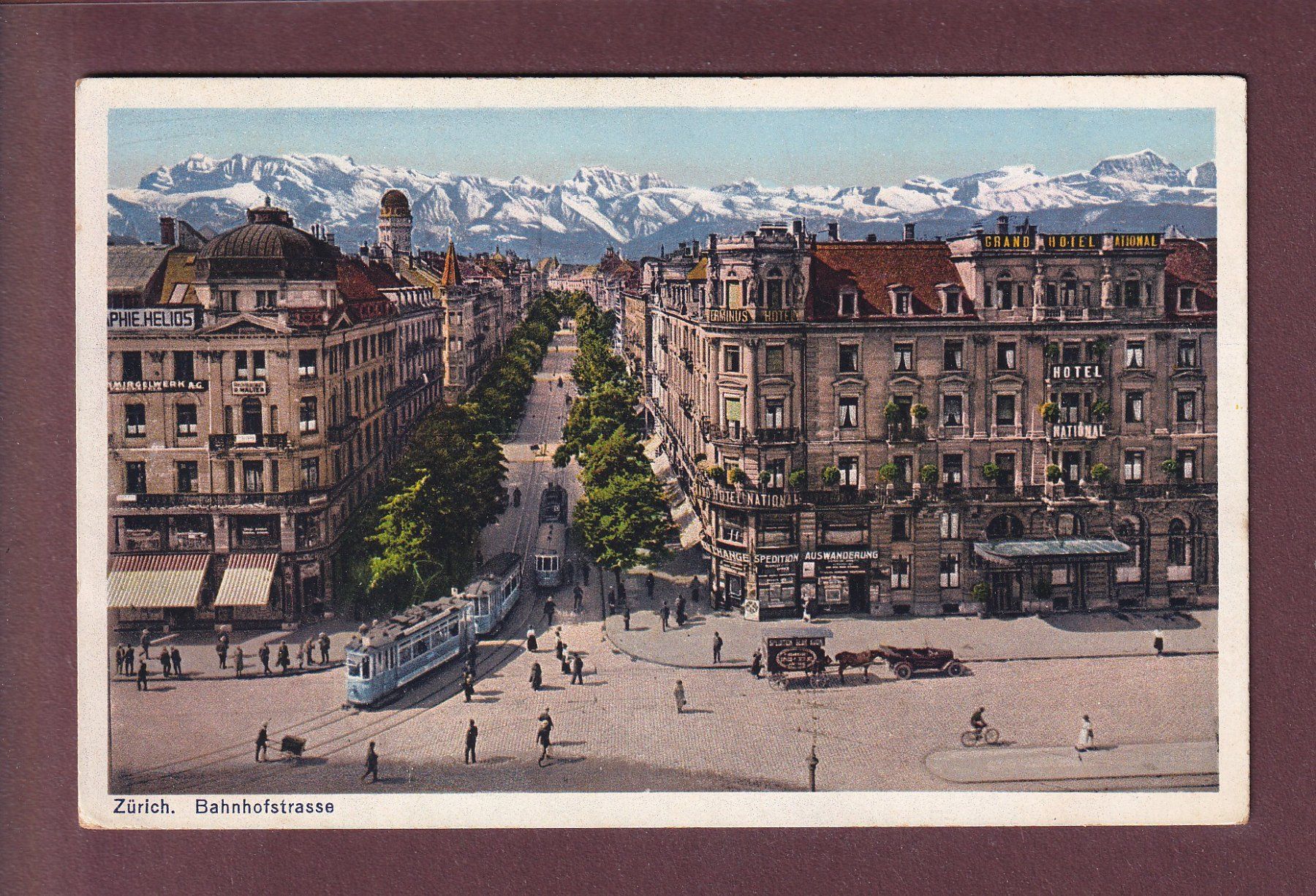 Cartoline postali: ZÜRICH - Bahnhofstrasse - Tram - 1928 – Usato da Pully venduto da nicecards