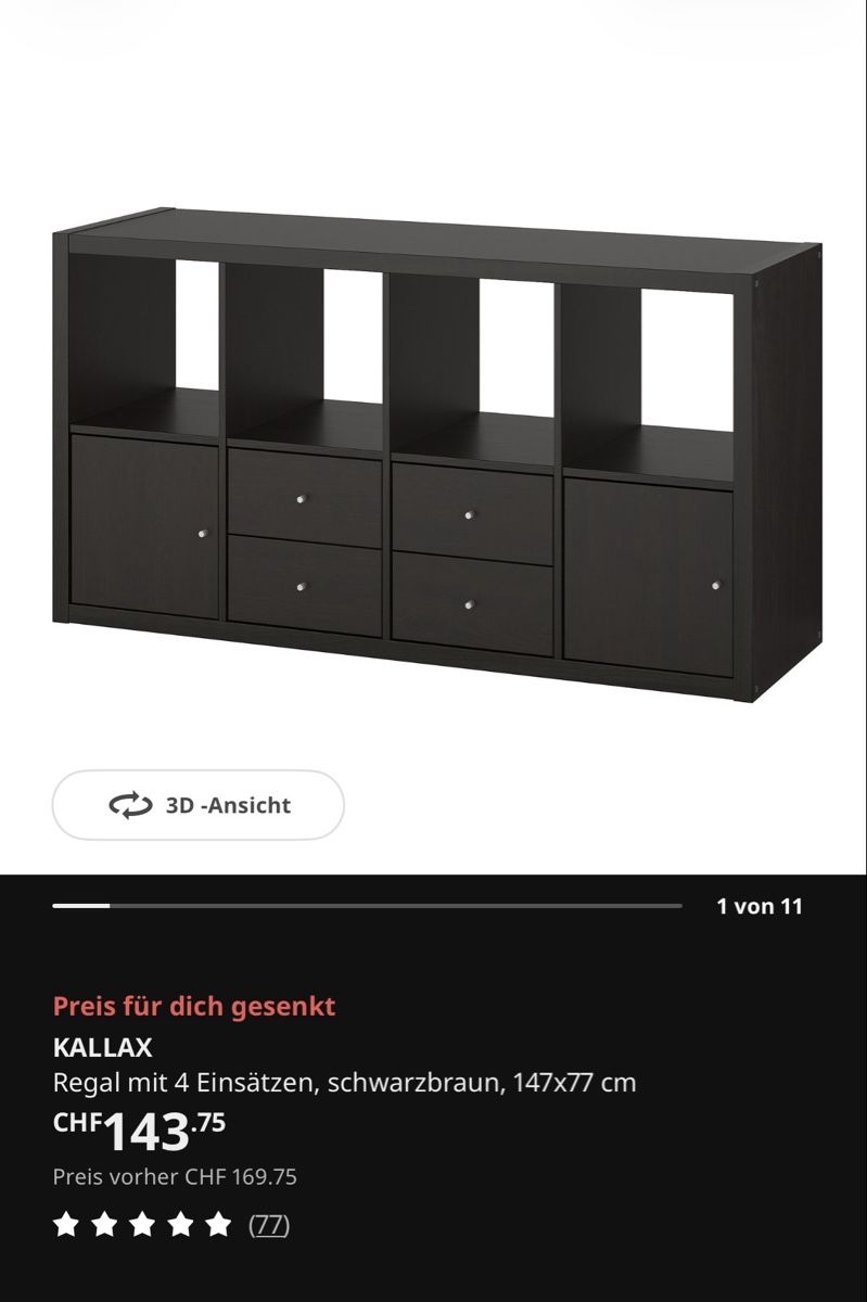Ikea Scaffali: IKEA Kallax Regal schwarz – Usato da Sempach Station venduto da luanita 1