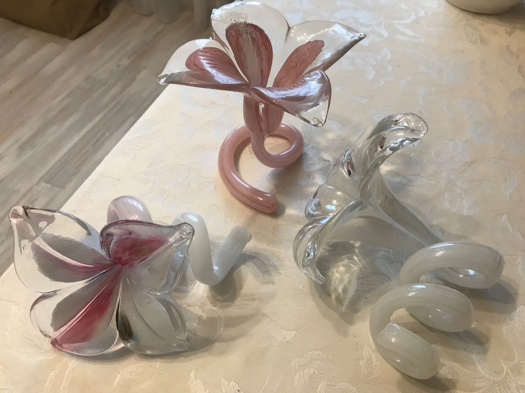 Murano Bicchieri: Murano 3er Set Glasblumen – Usato da Wettingen venduto da Andres54 2