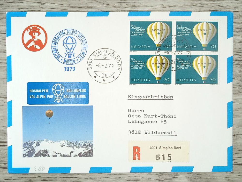 TR13 Enveloppe + Timbre Suisse 1979 Ballon Theme (Gebraucht) in für CHF ...