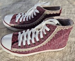 KRÜGER DIRNDL SNEAKER MADL 38 24,5 CM SCHUHE VICHY SPITZE