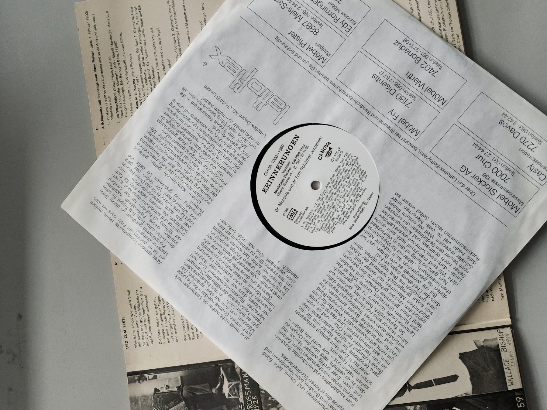 Schallplatten: Chur 1900-1960 Erinnerungen Vinyl LP – Gebraucht aus Glattpark (Opfikon) von Clori 1
