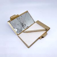 Vintage Notizbüchlein mit Spiegel & Stift, Goldoptik