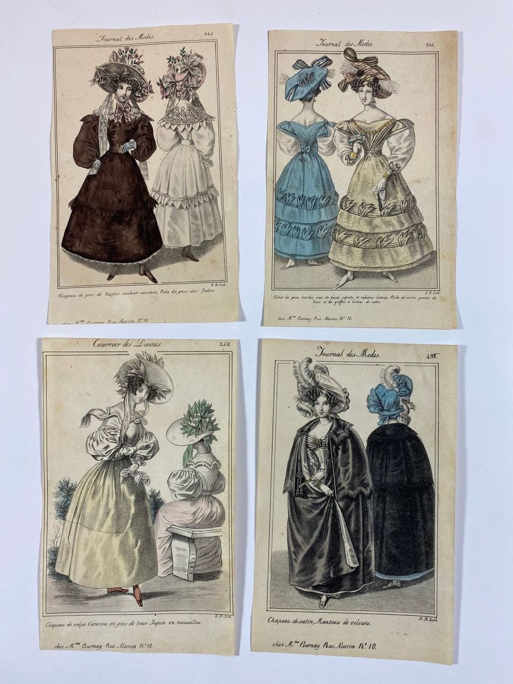 Stiche: 4 Mode Kolorierte Stahl-Stiche um 1875 – Gebraucht aus Vaduz von Unikate-Markt