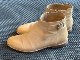 Elegante beige Damen  Leder Boots, Gr. 40