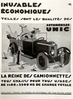Unic Cars - Alte Werbung / Ancienne Publicité 1930