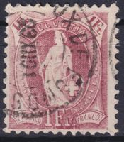 Stehende Helvetia 1 Fr 1901/1891 helle Stellen, abgenutzt