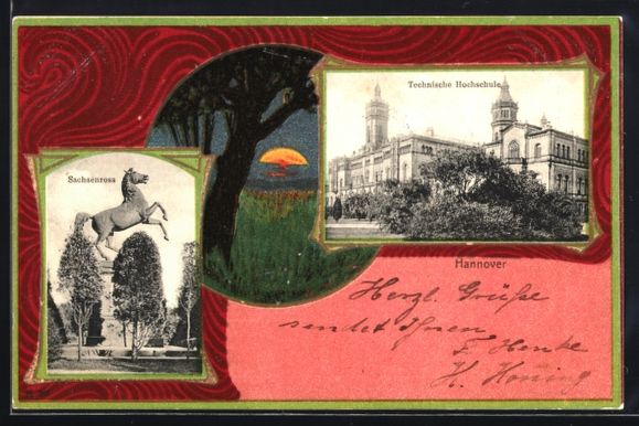 Cartoline postali: Grusskarten-AK Hannover, Technische Hoch – Usato da Berlin venduto da bartko-reher