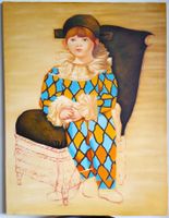 Acryl- / Ölgemälde: Harlekin - nach Picasso, 76.5x100 cm