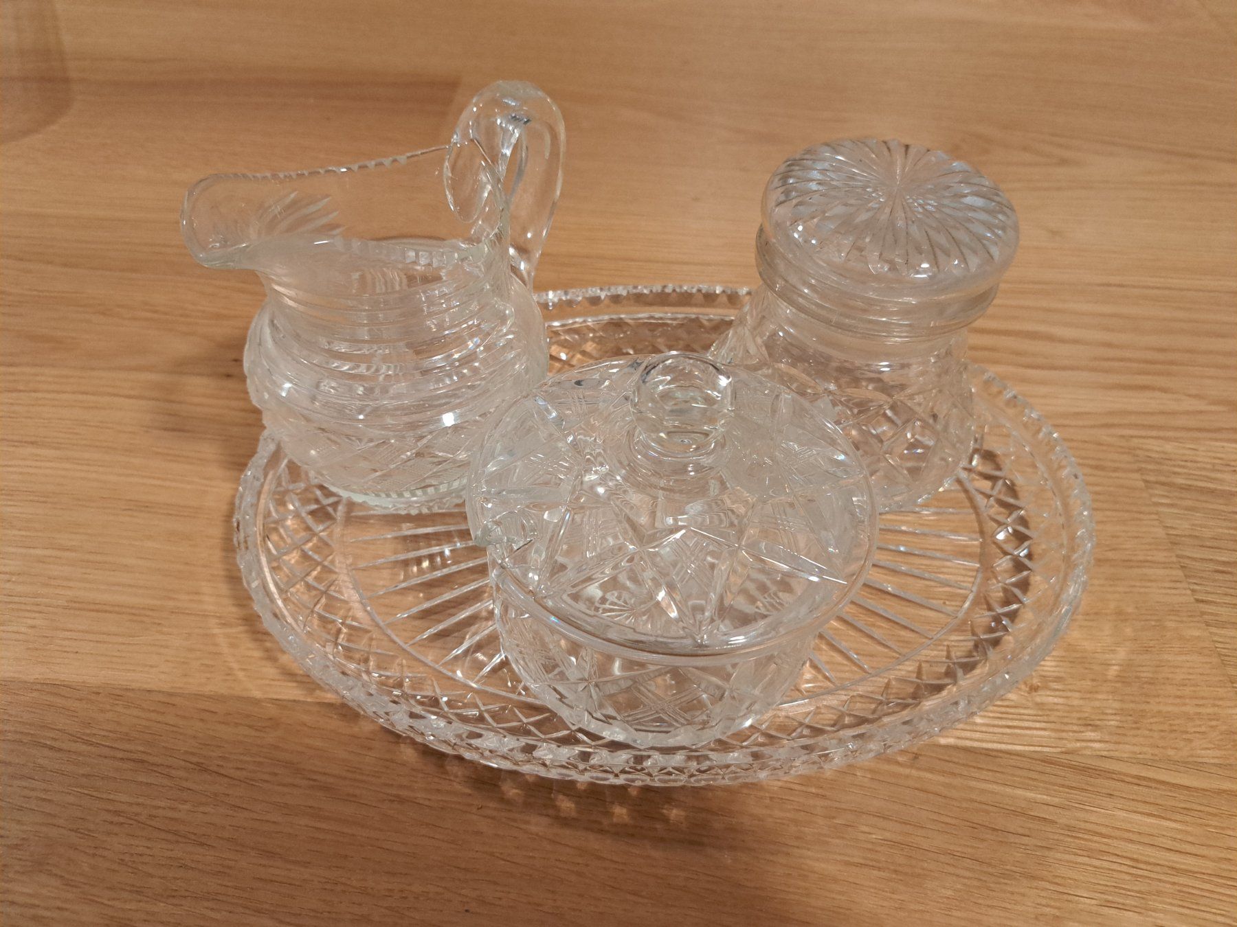 Zuccheriere: Glas Zuckerdose Milchkanne – Usato da Embrach venduto da YVBER 1