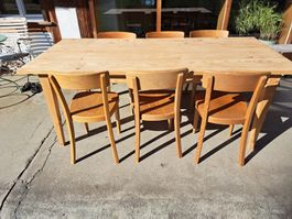 Esstisch gross, Tannenholz massiv, Biedermeier, ohne Stühle