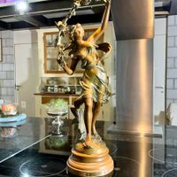 JUGENDSTIL FRAUSKULPTUR ZINKGUSS BRONZIERT SIGNIERT FRANCE