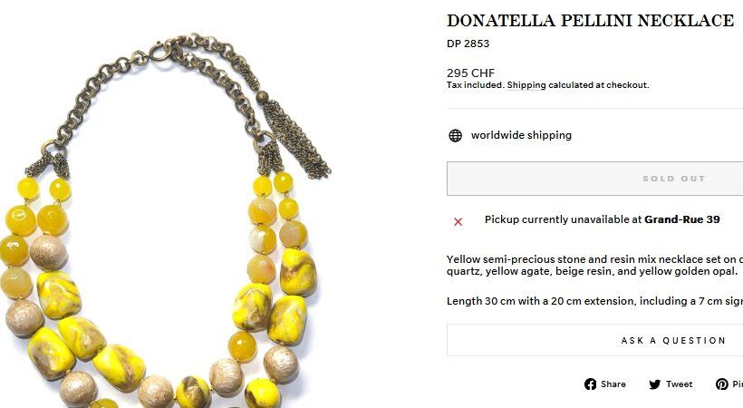 Catenine: Donatella Pellini Halskette Harz / collier résine – Usato da Collonges venduto da arashee 5