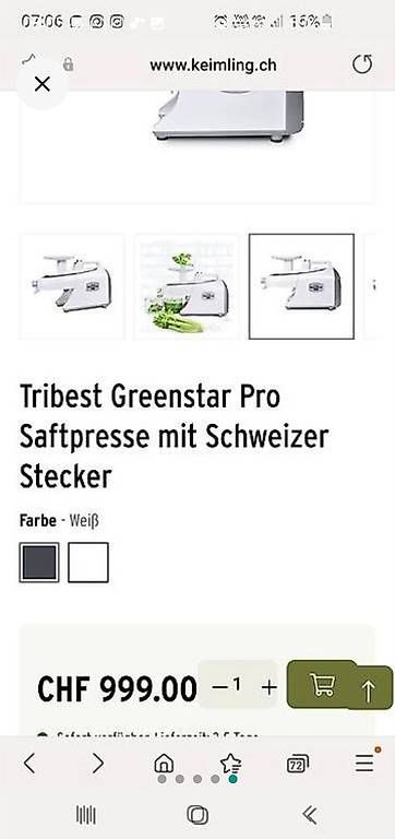 Küchengeräte: TRIBSET Greenstar pro, wie NEU – Gebraucht aus weesen von mae_w8fs