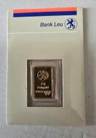2 Gramm  Goldbarren  BANK  LEU    RAR