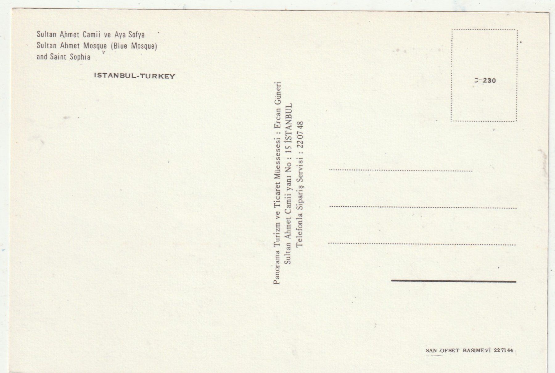 Cartoline postali: Instanbul – Usato da Lumbrein venduto da made02 1