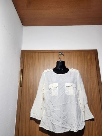 Chemisier soie  Elisabetta Franchi, taille L/XL, blanc cassé