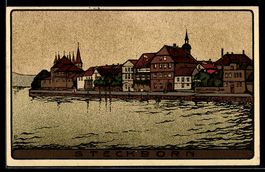 Litho Steckborn, Uferpartie mit Häusern